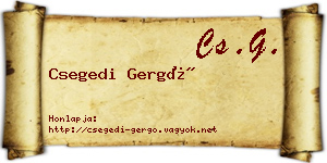 Csegedi Gergő névjegykártya